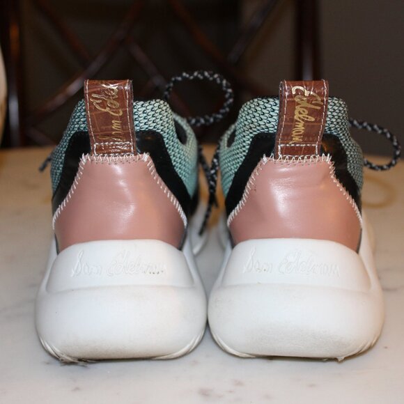 SAM EDELMAN MEENA SNEAKER SHOES US SIZE 6.5 GREEN BLACK WHITE - Picture 3 of 13